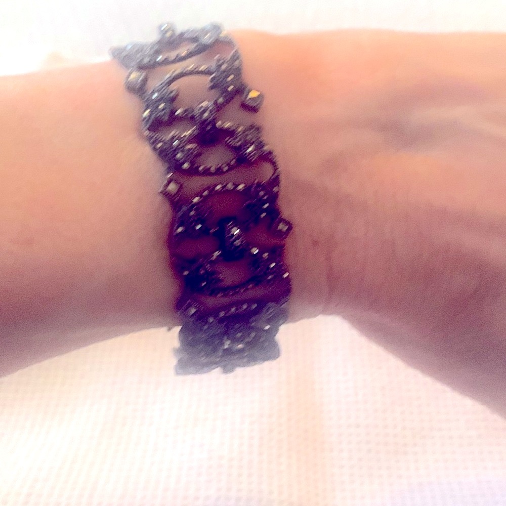 2 for $15 bundle Bracelet retro style lattice work with crystals 7 inches